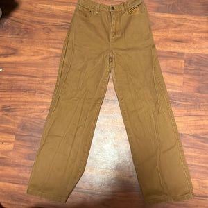 high rise wide leg brown pants